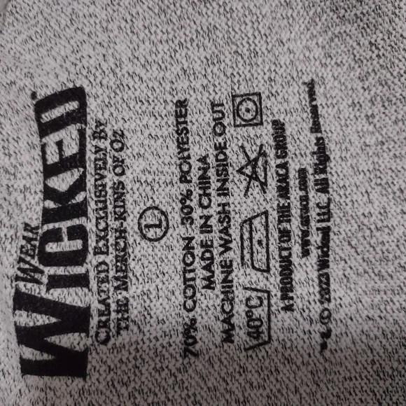 NWOT Wicked hoodie sweatshirt grey with purple accents - Picture 7 of 7